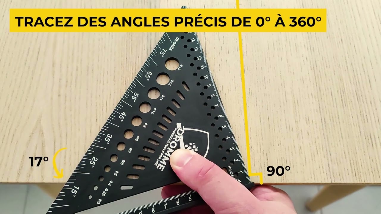 Explications des fonctionnalit&eacute;s principales de l'&eacute;querre menuisier DROMME