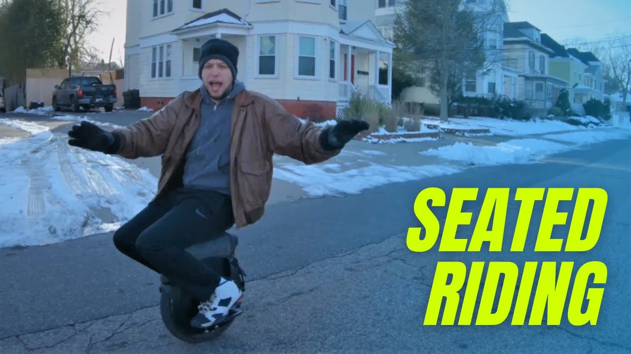 Learning to Sit Ride an EUC ! Inmotion V11 Custom Seat and Kingsong S18 Electric Unicycle