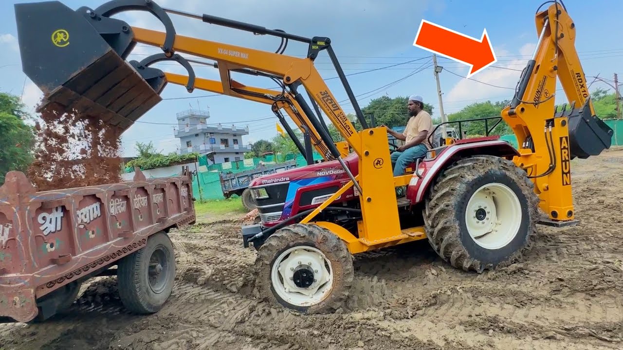 Mahindra Arjun NOVO 605 Backhoe Loader Attachment | JCB 3dx इतनी सस्ती JCB मशीन ? JCB on Tractor