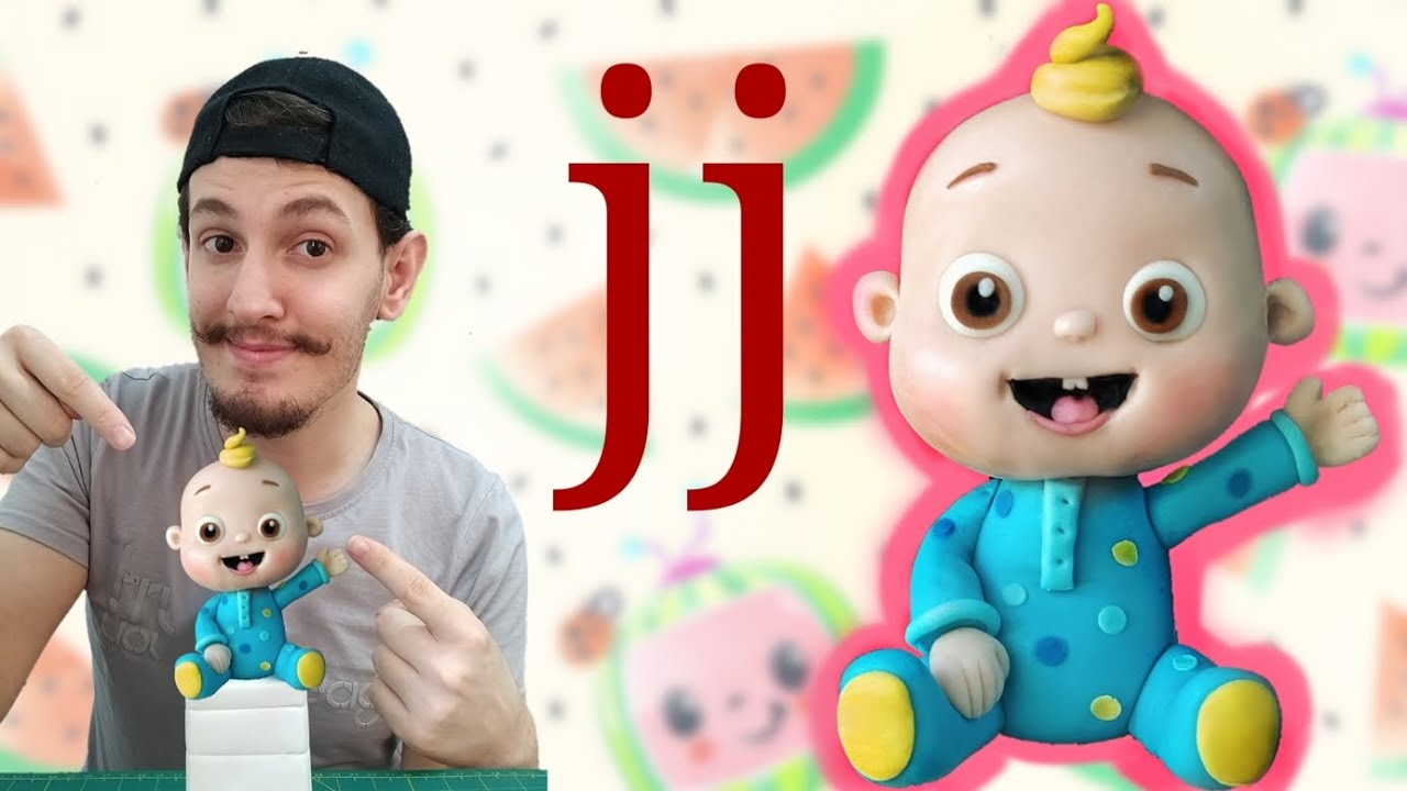 طريقة عمل مجسم جيجي كوكوميلون من عجينة السكر 😍 how to make fondant jj topper from cocomelon