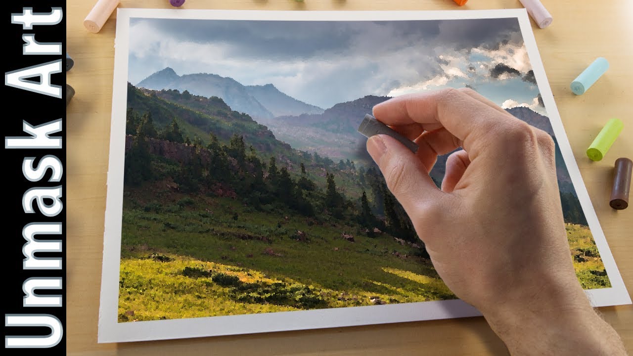 Mountain Landscape Painting with Unison Soft Pastels | Live Tutorial Part 1