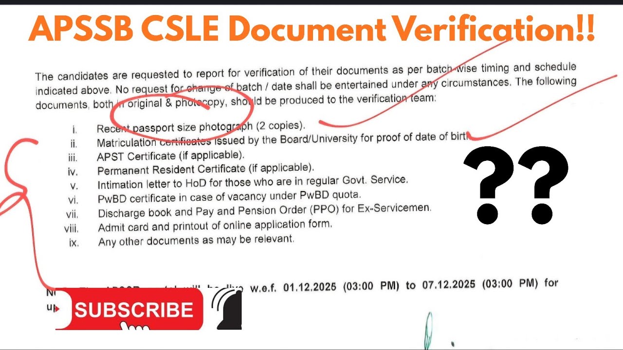 Update on Apssb CSLE Document Verification 2025 | Constable, Fireman, MTS 🔥