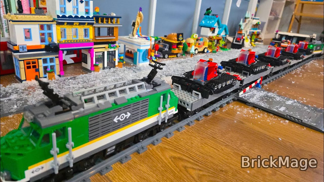 Snow Emergency! LEGO Trains Transport Snowplows to the City