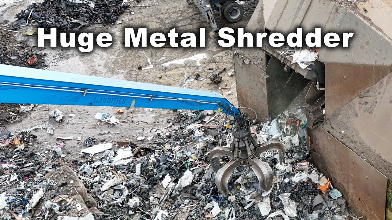 BIG SHREDDER! Huge Metal Recycling Scrap Yard | ELV Shredding | Scrap Metal | DJI Mini 4 Pro Drone