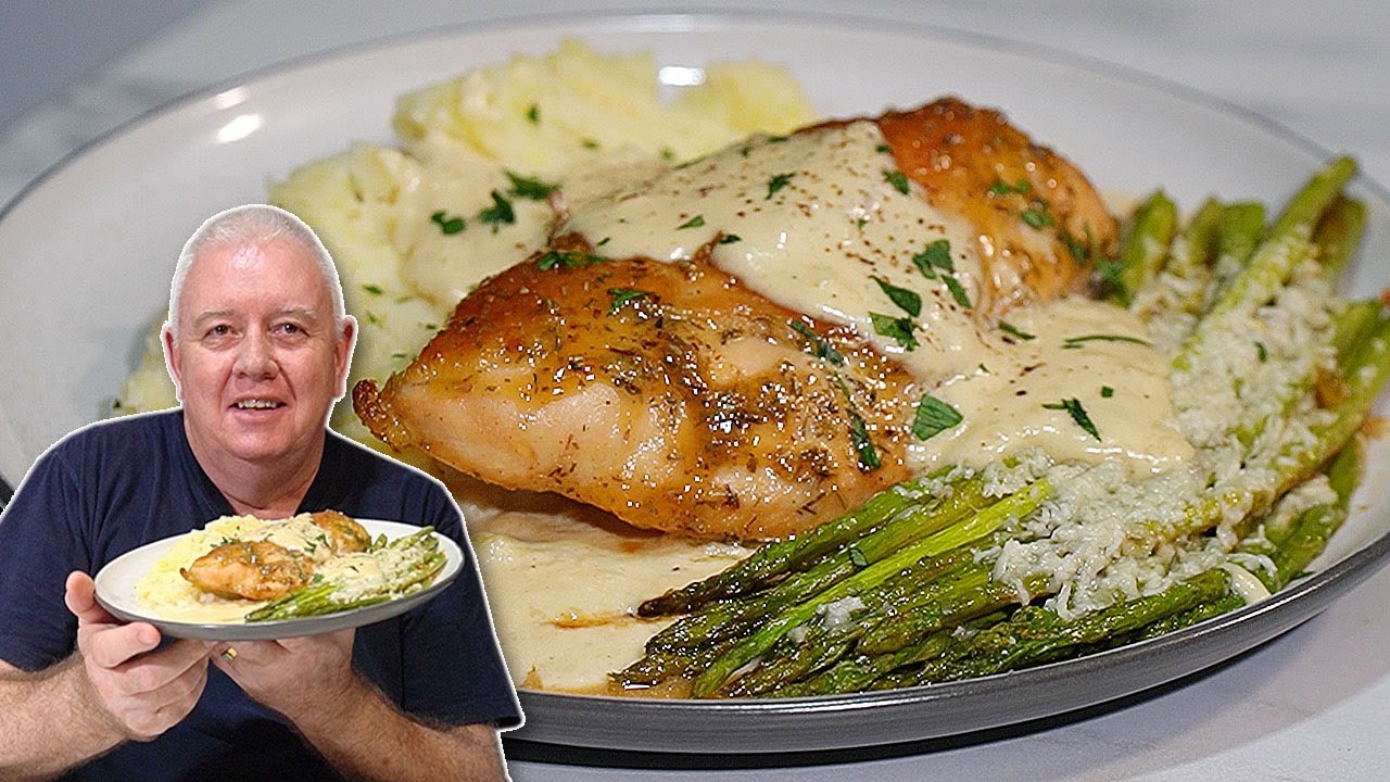 EASY Honey Mustard Chicken with Roasted Parmesan Asparagus