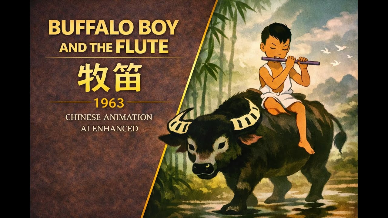 Buffalo Boy and the Flute 牧笛 - 1963 – AI Restored | Historic Animated Film
