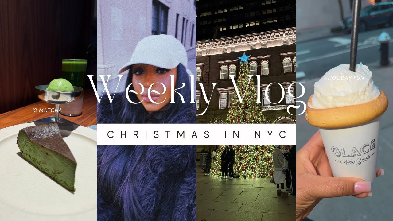 mini vlog | back in NYC + trying viral 12 MATCHA cafe + SAKS FIFTH light show fail :(