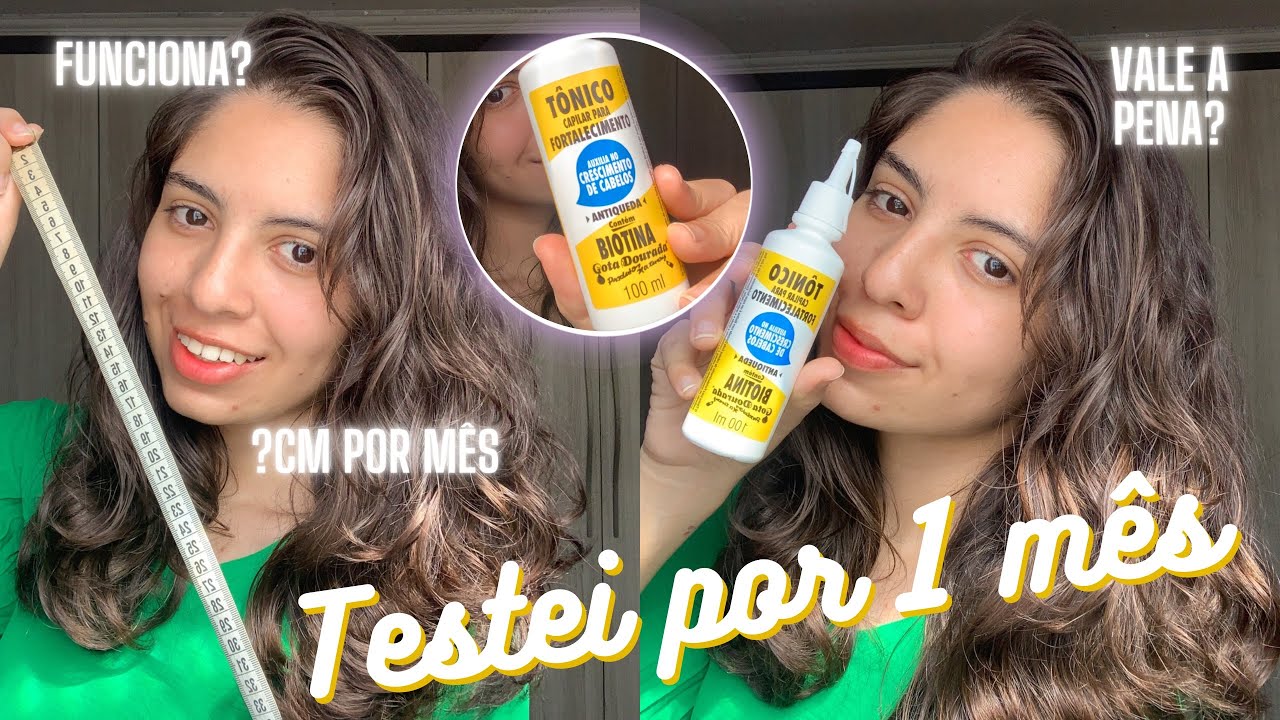 Testei o TÔNICO DE BIOTINA DA GOTA DOURADA por 1 MÊS | Evelyn ✨