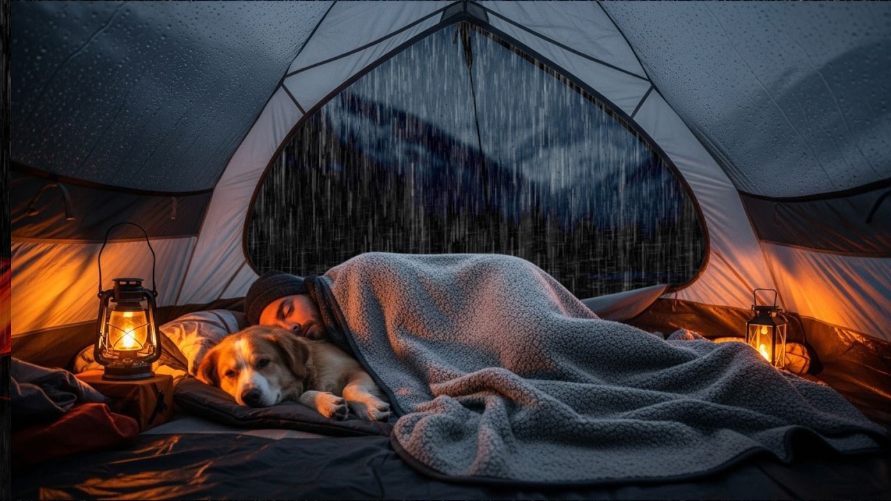 Heavy Rain Outside Tent 🌧️ | Gentle Rain Ambience to Fall Asleep Quickly