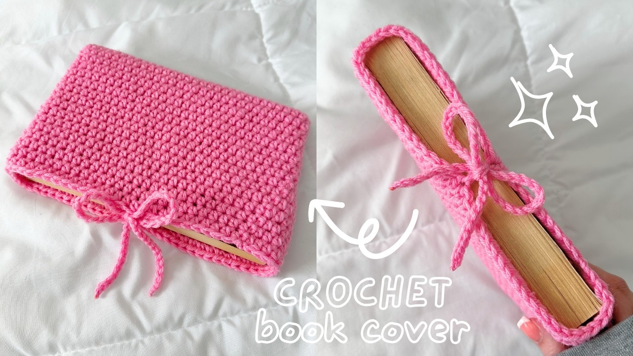 how to crochet a book cover for BEGINNERS | any size! 🎀 easy crochet book sleeve tutorial