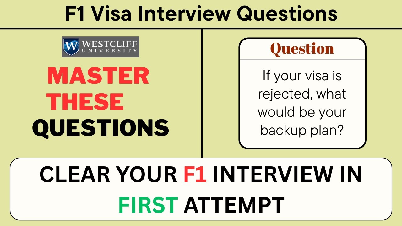 F1 Visa Interview Questions 2025 | Westcliff University Irvine, California | USA Student Visa