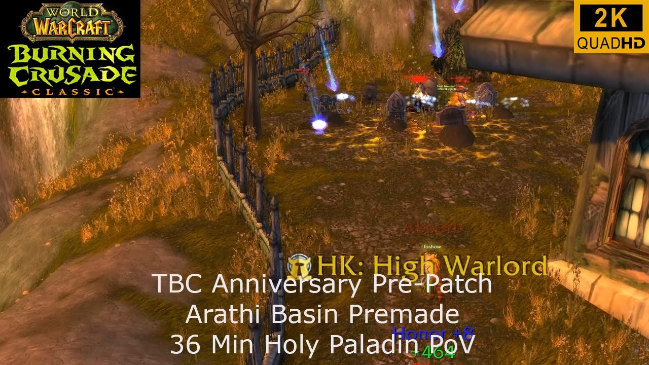 WoW TBC Anniversary Pre-Patch | Arathi Basin Premade 36 Min | Holy Paladin PoV | 2K