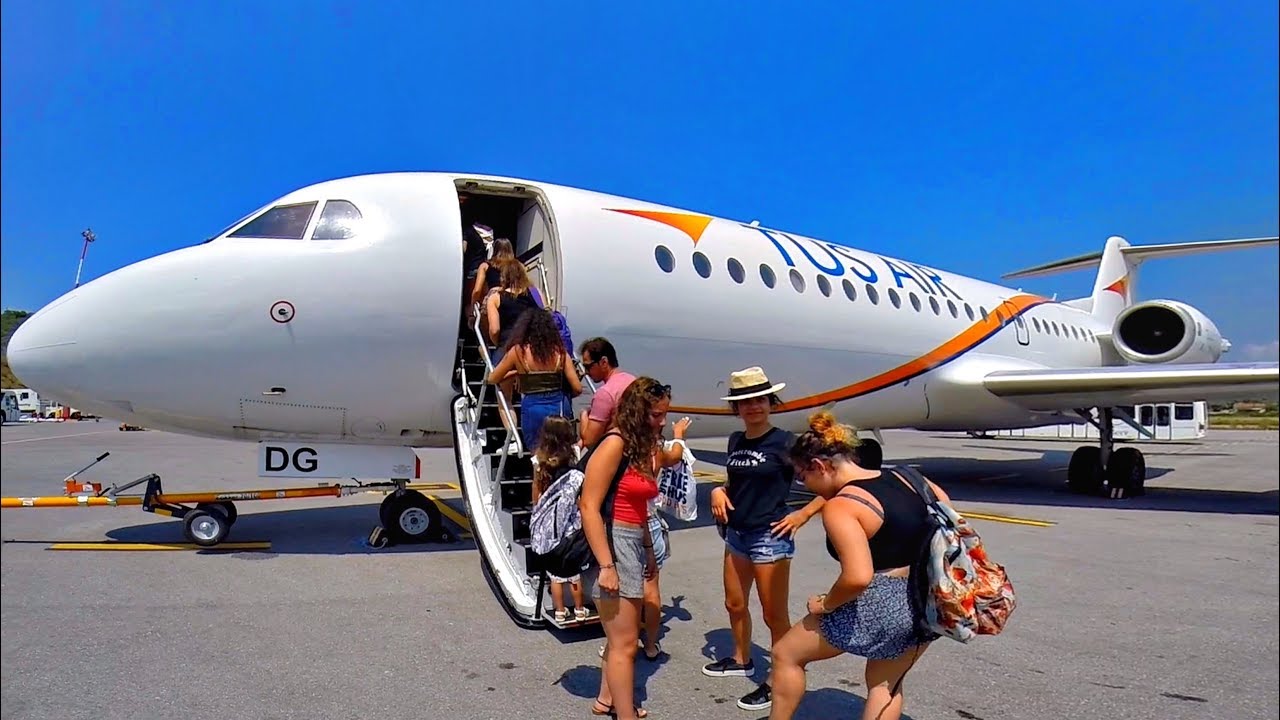 TUS Airways Fokker 70 | Trip Report Skiathos - Larnaca | Engine Sound & GoPro Wing View