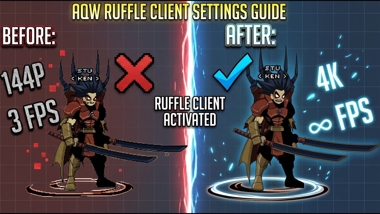 Новый клиент Ruffle в AQW! Высокая частота кадров + руководство по анимации и настройкам.