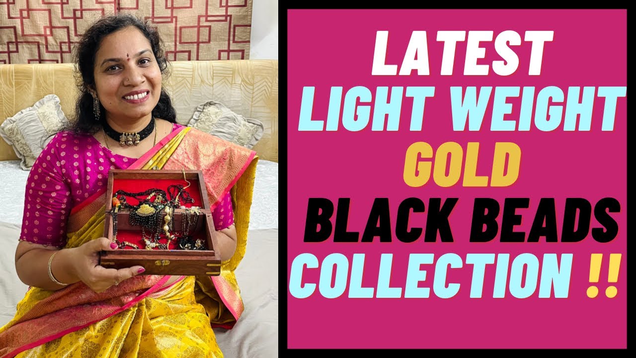 Latest Light Weight Black Beads Jewellery Collection | Gold Jewelry Collection in telugu Mee Sandhya