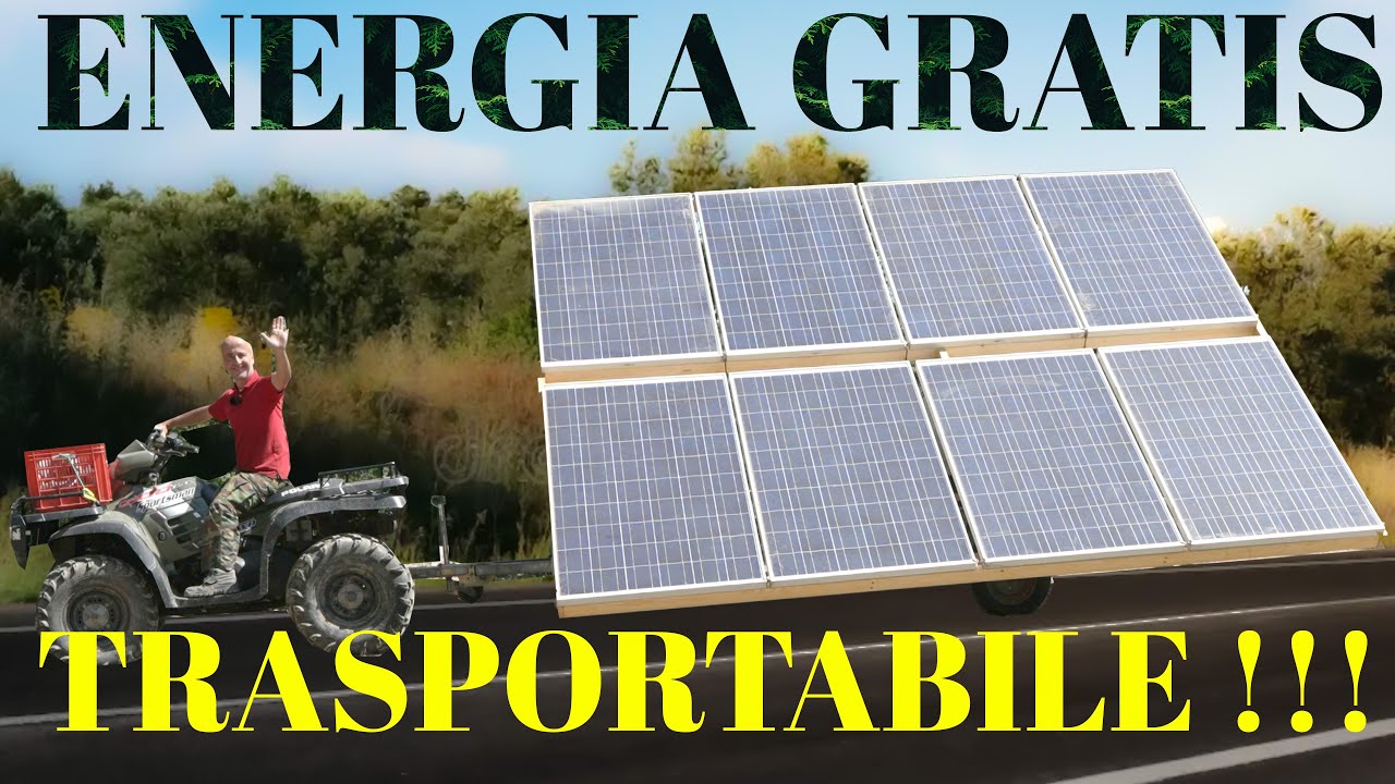 Carrello fotovoltaico. Con materiali di recupero. Inverter ibrido, batteria 12v 280Ah