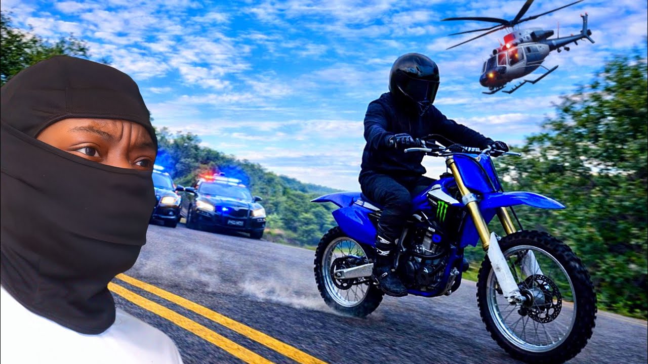 COPS GET BEHIND YZ250 DIRTBIKE 