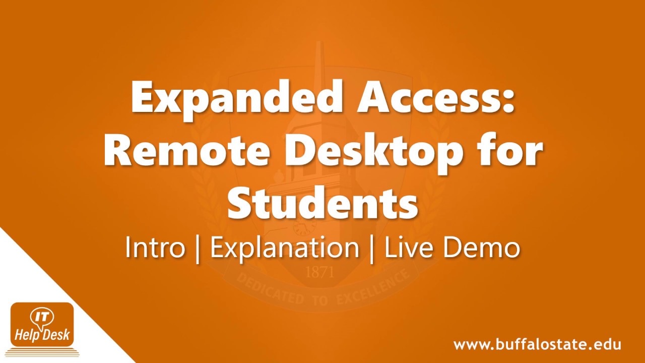 Remote Desktop Access for Students - Overview & Live Demo