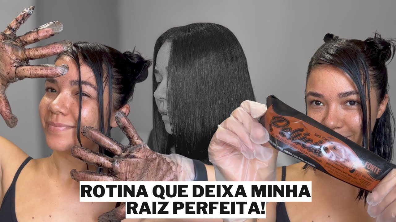 Transformação INCRÍVEL! Retoque de raiz usando Henê, passo a passo que deixou meu cabelo PERFEITO!