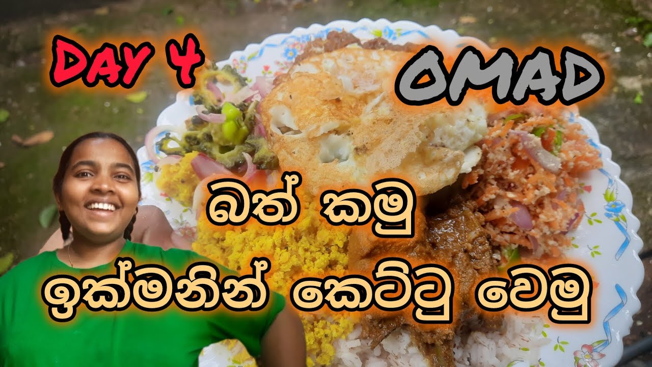 Dat 4- බත් කාලා කෙට්ටු වෙමු😍#diet #fasting #weightloss #OMAD #food 