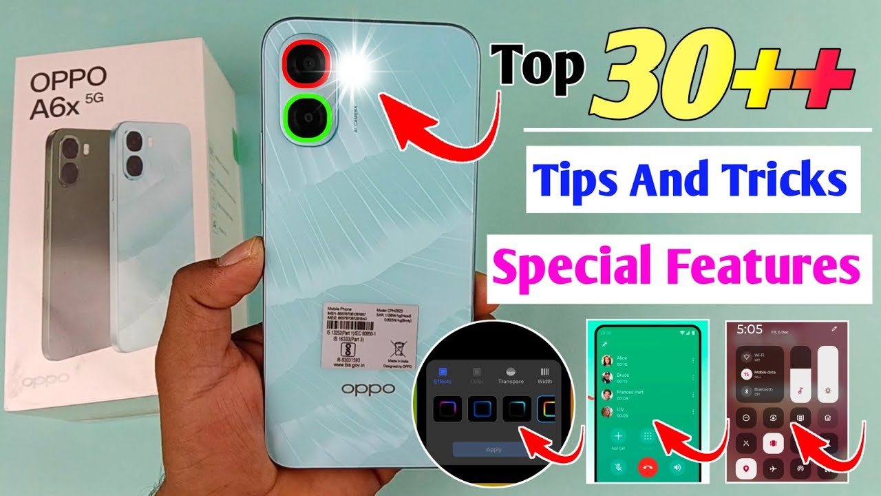 Oppo A6x 5G Top 30++ Hidden Features | Oppo A6x Tips and tricks | oppo a6x special features 