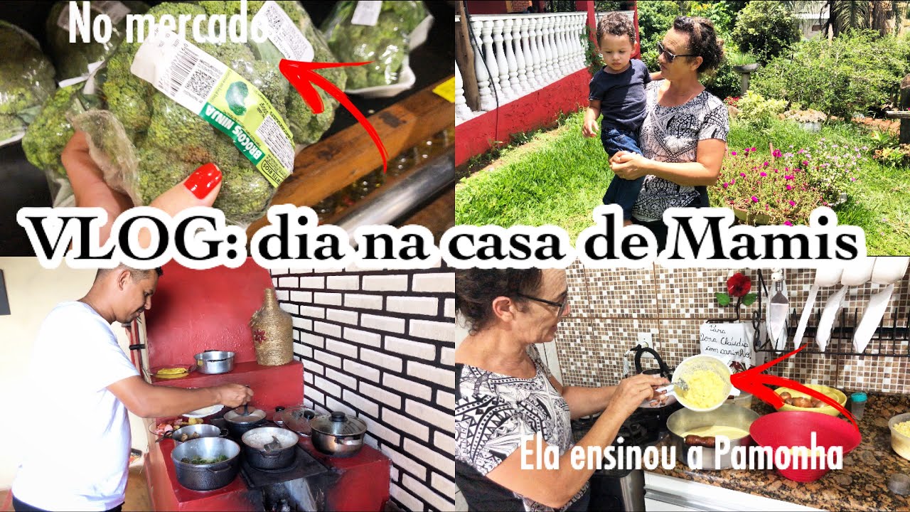 VLOG: 1 dia na casa da mamis || reposição do mercado || PAMONHA E MINGAU DE MILHO da Dona Claudia