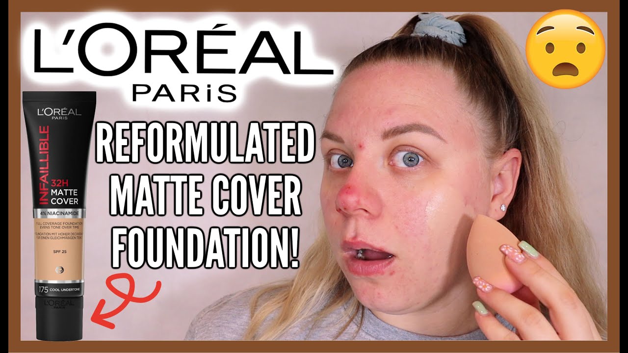 ОБНОВЛЕННАЯ ФОРМУЛА?! НОВЫЙ МАТОВЫЙ ФУНД LOREAL 32H MATTE COVER FOUNDATION: ПЕРВЫЕ ВПЕЧАТЛЕНИЯ 🤔 ...