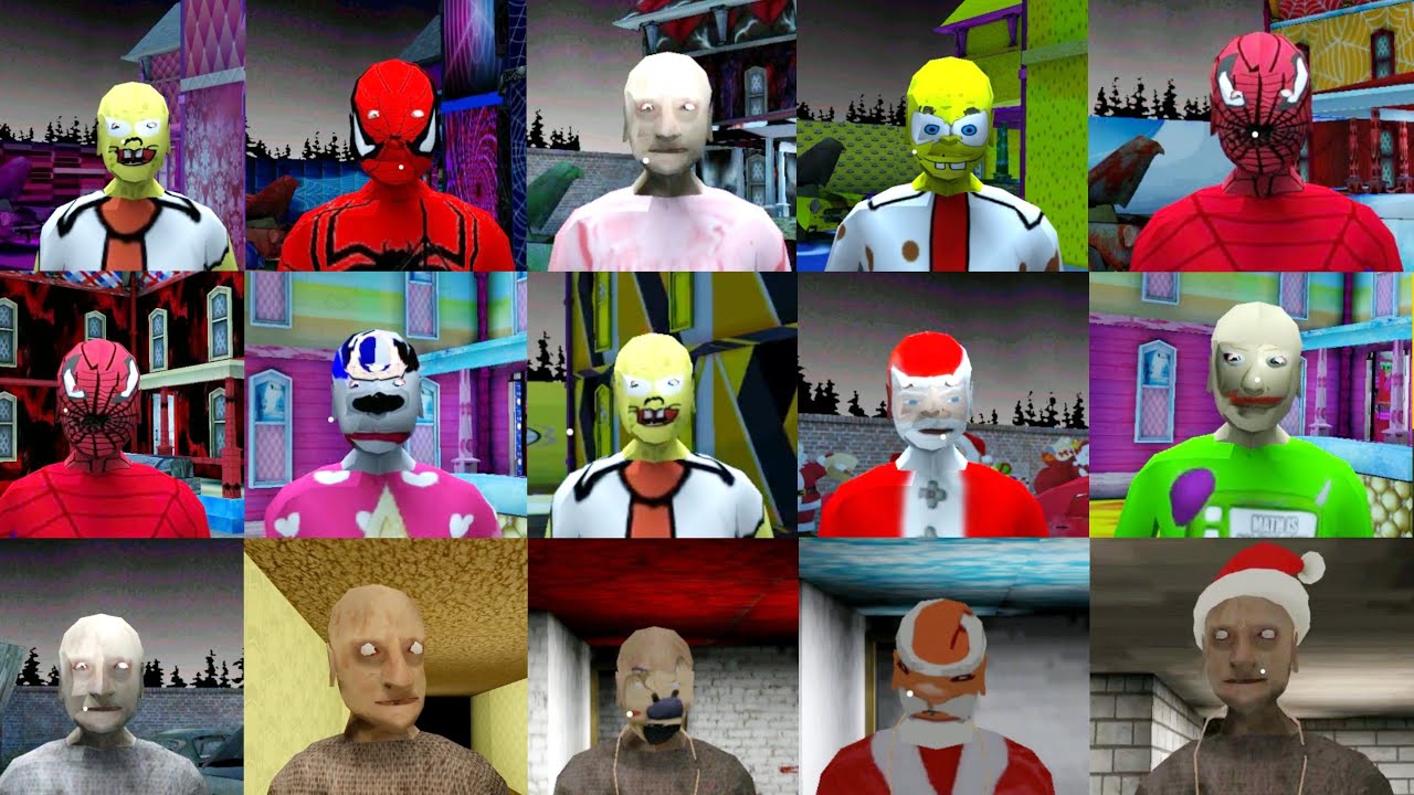 Granny 3 Spider Grandpa vs SpongeBob Granny Grandpa 3 Granny cheapter two Santa vs granny chapter 2+