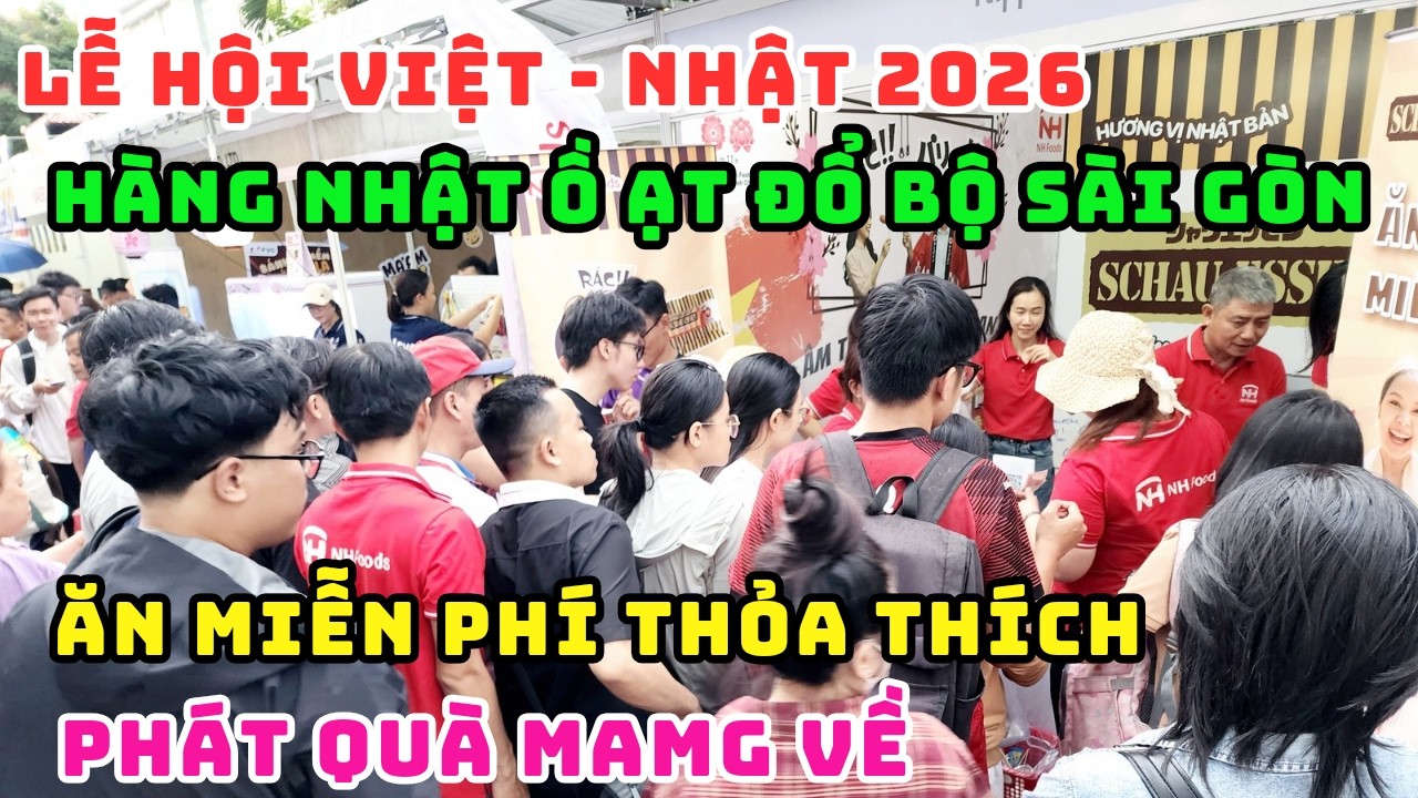 VỠ TRẬN RỒI! KHAI MẠC LỄ HỘI VIỆT NAM NHẬT BẢN, BIỂN NGƯỜI ĐỘI MƯA CHEN NHAU ĂN MIỄN PHÍ HÀNG NHẬT