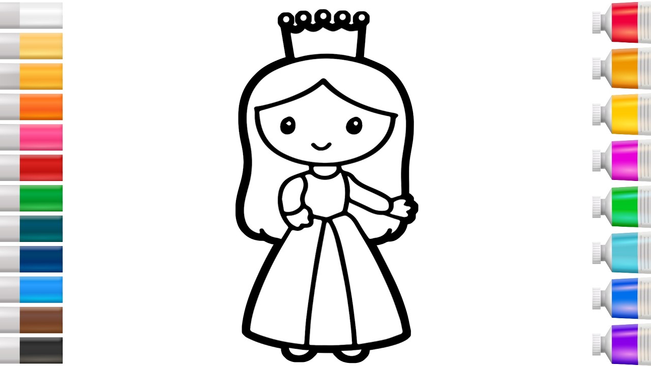 Drawing and Coloring a cute Princess | Easy Step by Step Tutorial
