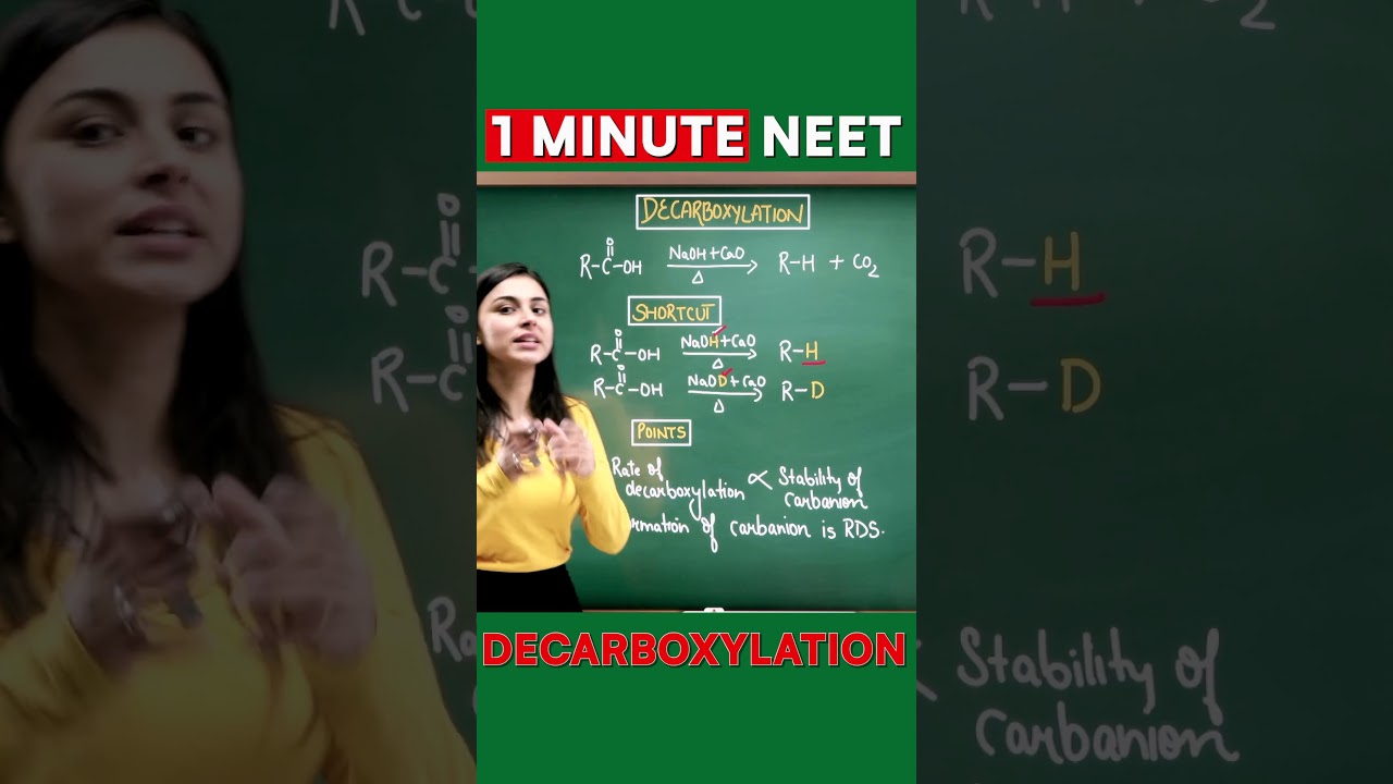 Decarboxylation Reaction In 1 Minute. #chemistryvibes #neet2024 #neet