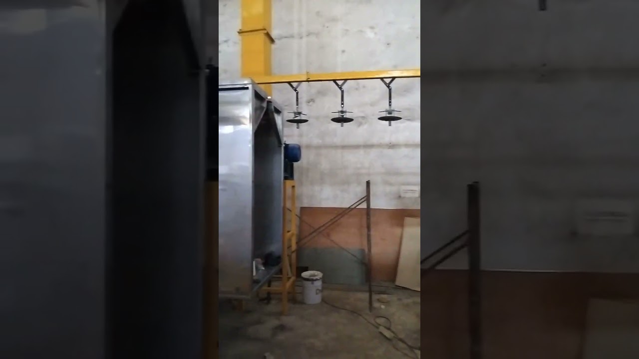 merakit panel mesin conveyor spray boot powder coating