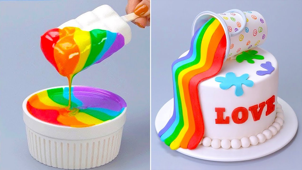 🍭🌈Best Colorful Cake You Should Try 🍰✨️How To Make Rainbow Cake 🌈So Yummy Cake💯Sweetest Cake
