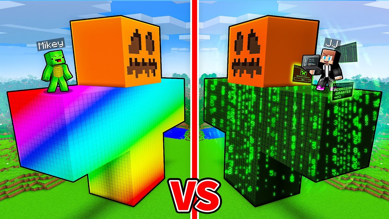 JJ and Mikey: SECRET GIANT GOLEM BATTLE in Minecraft - Maizen