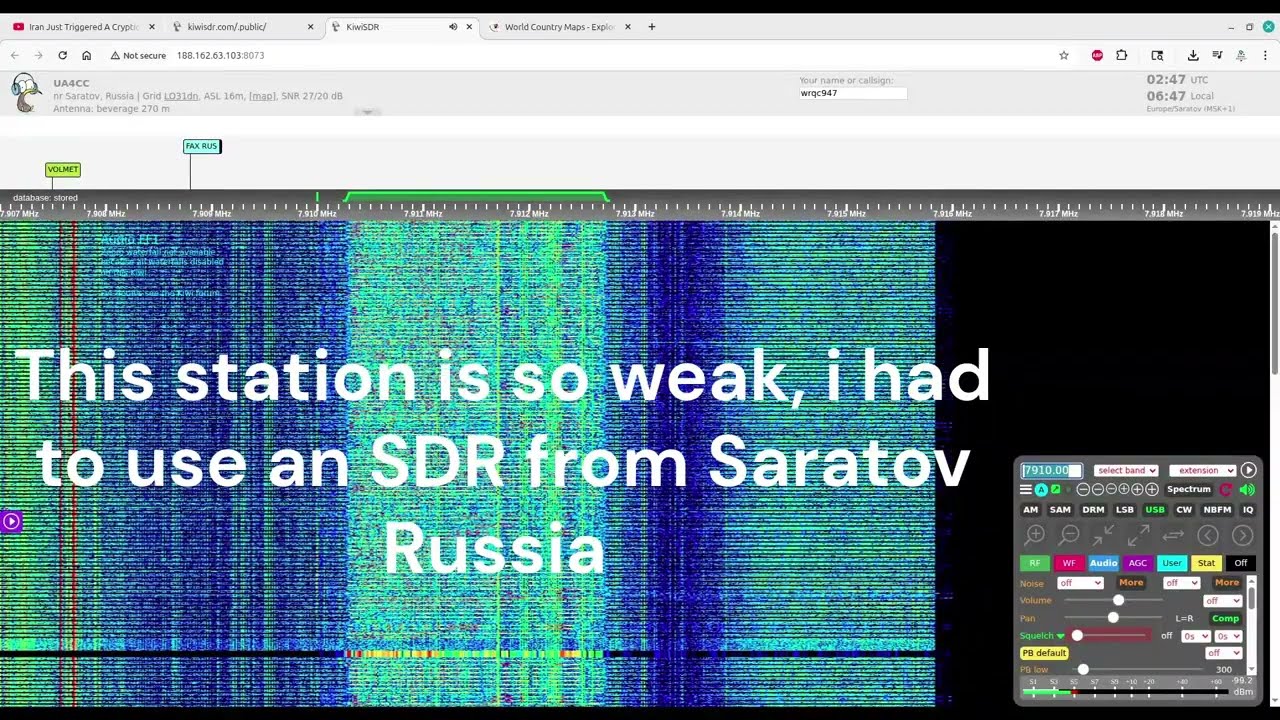 Alleged Iranian Number Station 7.910 USB