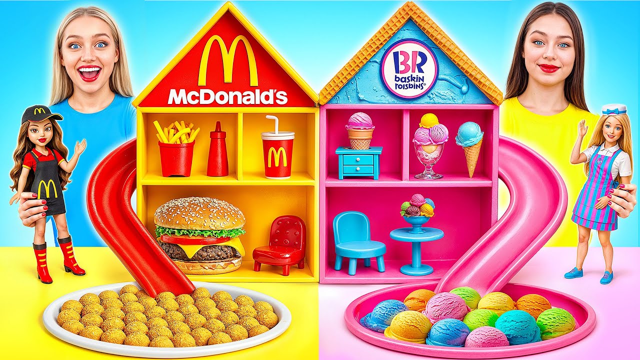 Строим Удивительный Кукольный Домик | МакДональдс vs Баскин Роббинс от Multi DO Smile