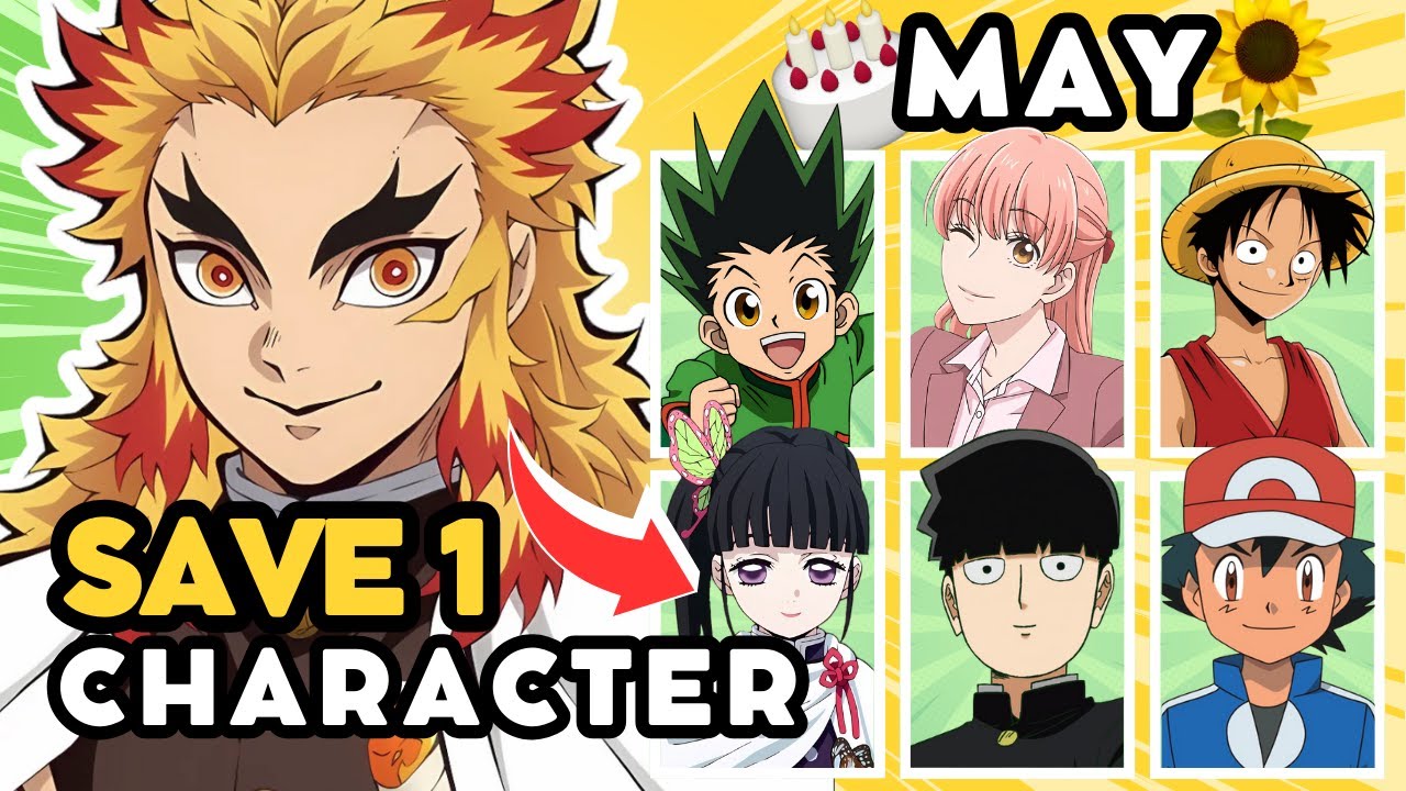 Save 1 ANIME CHARACTER born each DAY in MAY 🔥🌻 | ANIME QUIZ