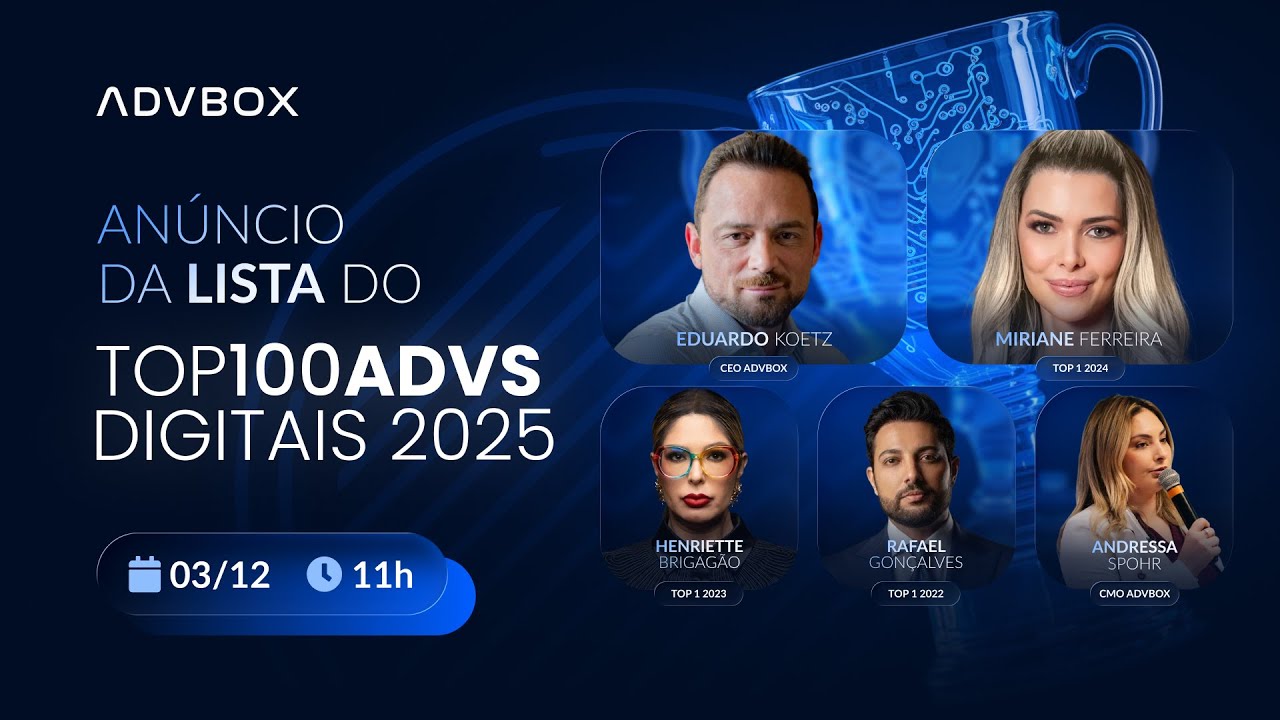Anúncio Oficial dos Top 100 Advogados mais Digitais 2025