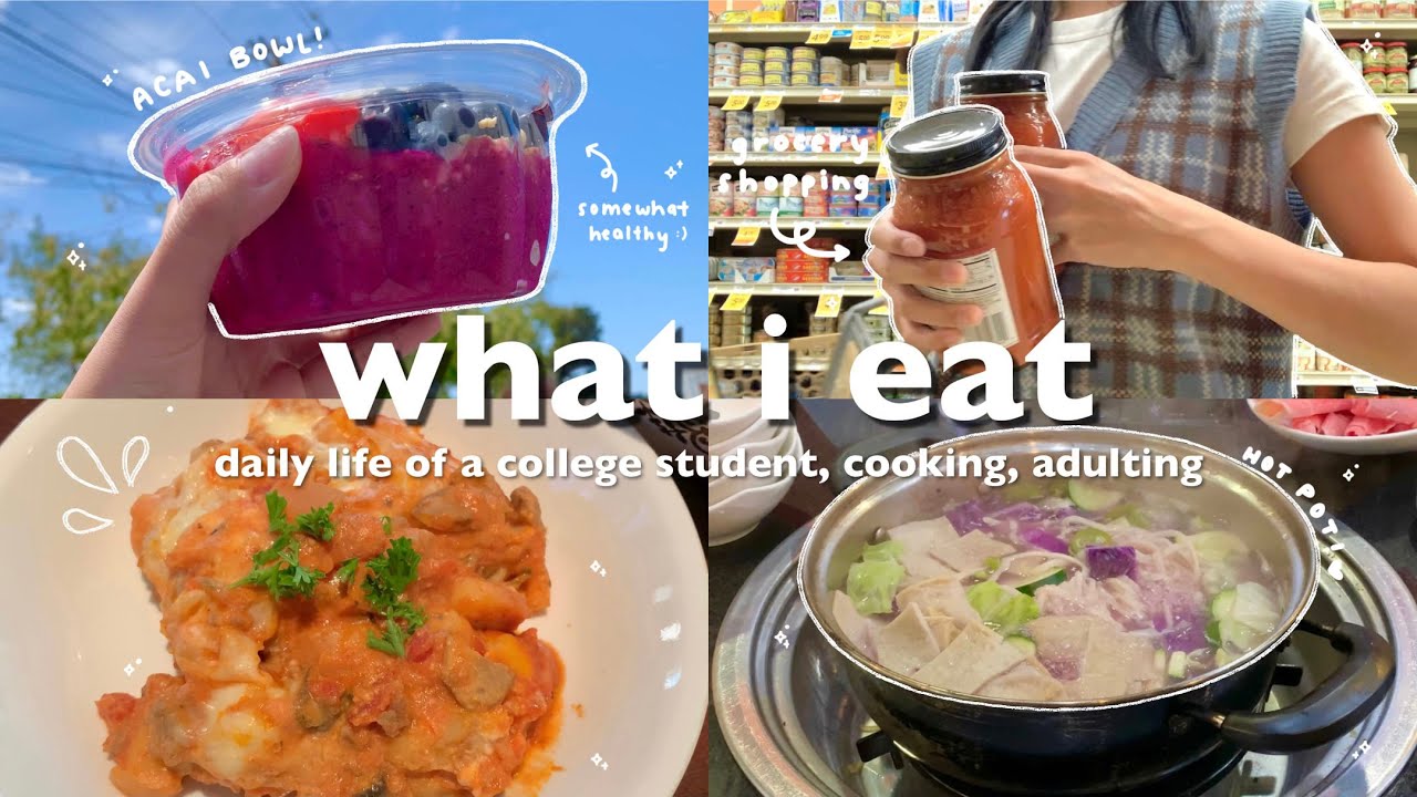 vlog: what i eat in a week as a college student, grocery runs, kbbq, anime, cooking dates 🍓