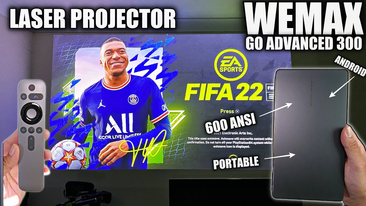 WEMAX Go Advanced 300 Portable LASER Projector - 600ANSI -  Massive 120