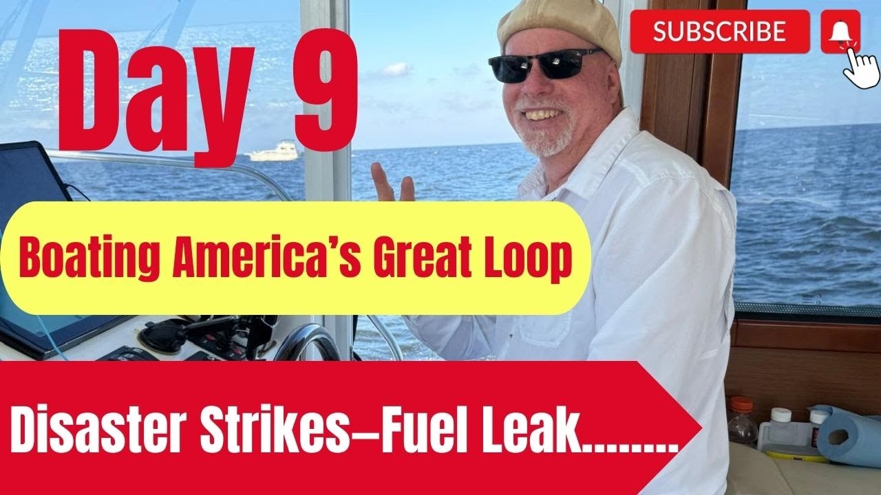 Day 9:  Boating America’s Great Loop: Disaster Strikes—Fuel Leak Forces Starboard Motor Shutdown! 🚤⛽