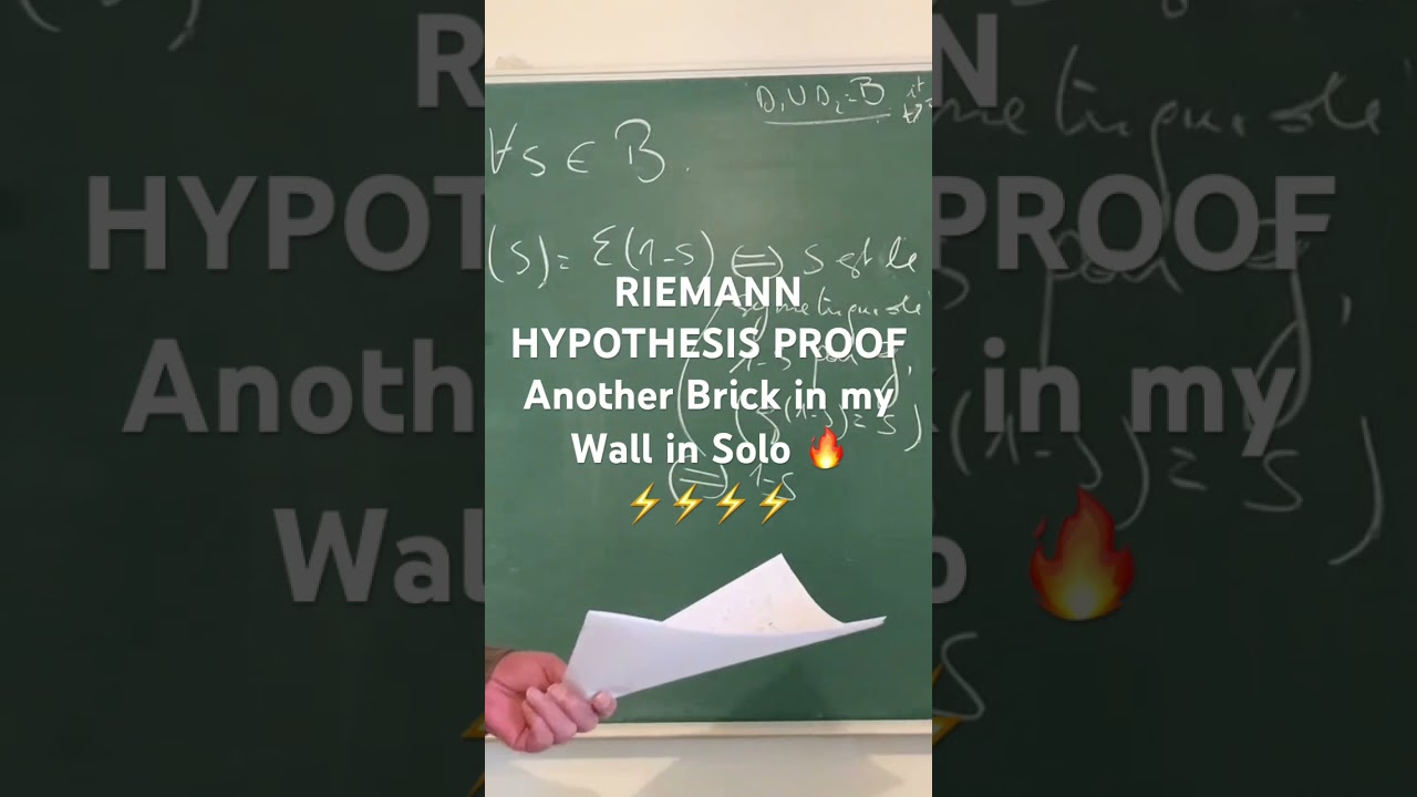 RIEMANN la preuve de l’Hypothese 