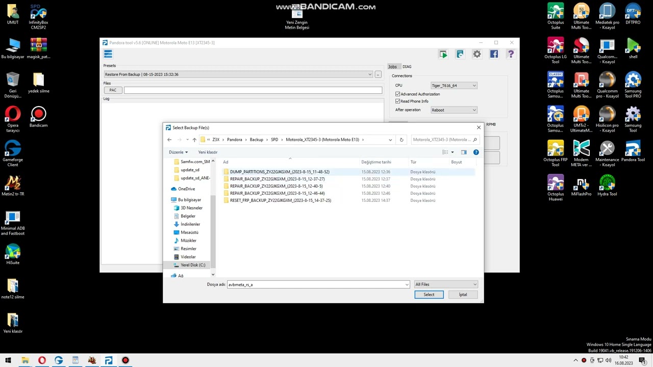 pandora motorola flash backup problem