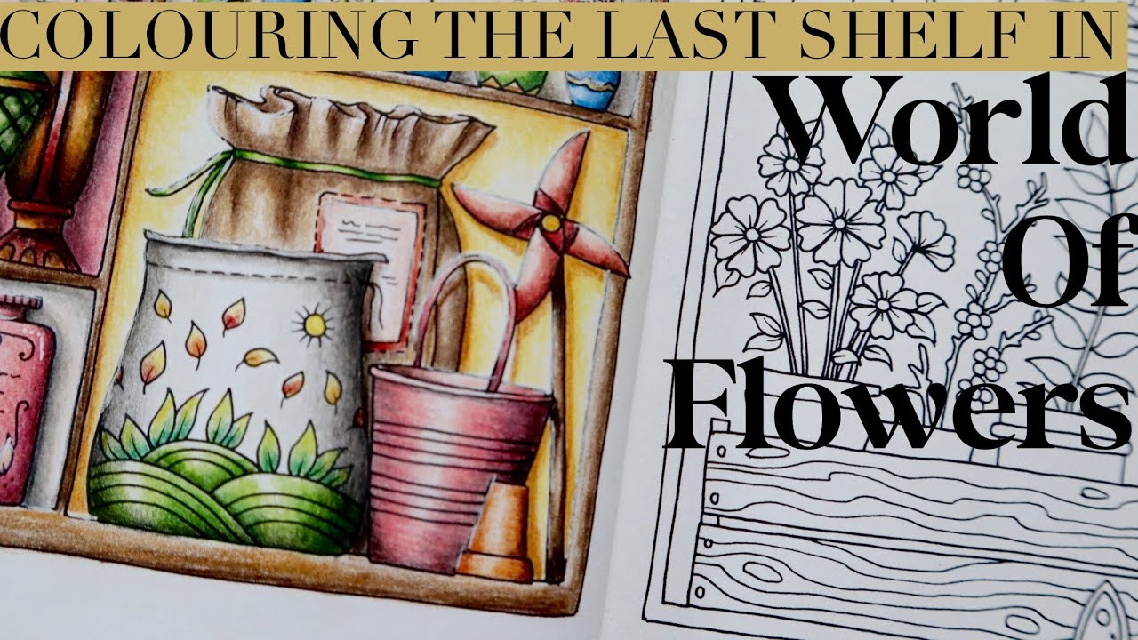Colouring in WORLD OF FLOWERS Johanna Basford | Polychromos | Adult colouring Colour along Tutorial