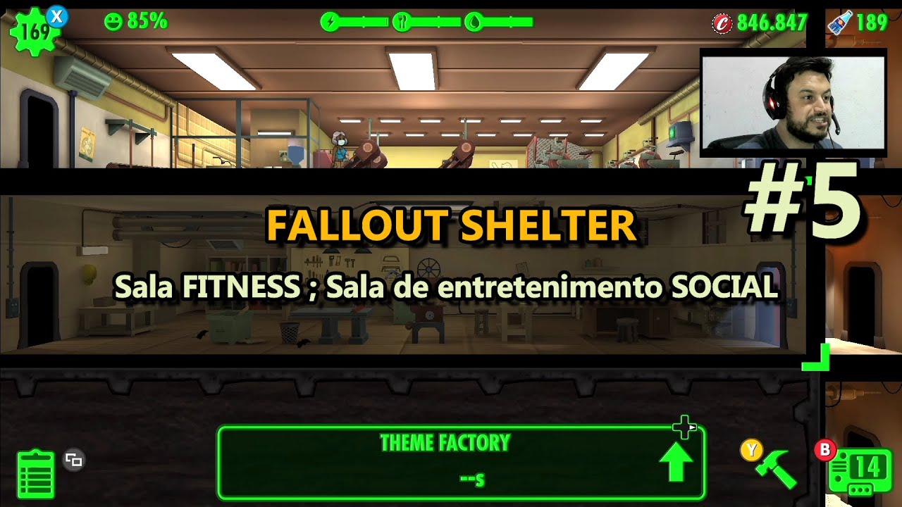 FALLOUT SHELTER | #05 Sala FITNESS, Entretenimento SOCIAL e WORKTHEME | Todas as salas e níveis