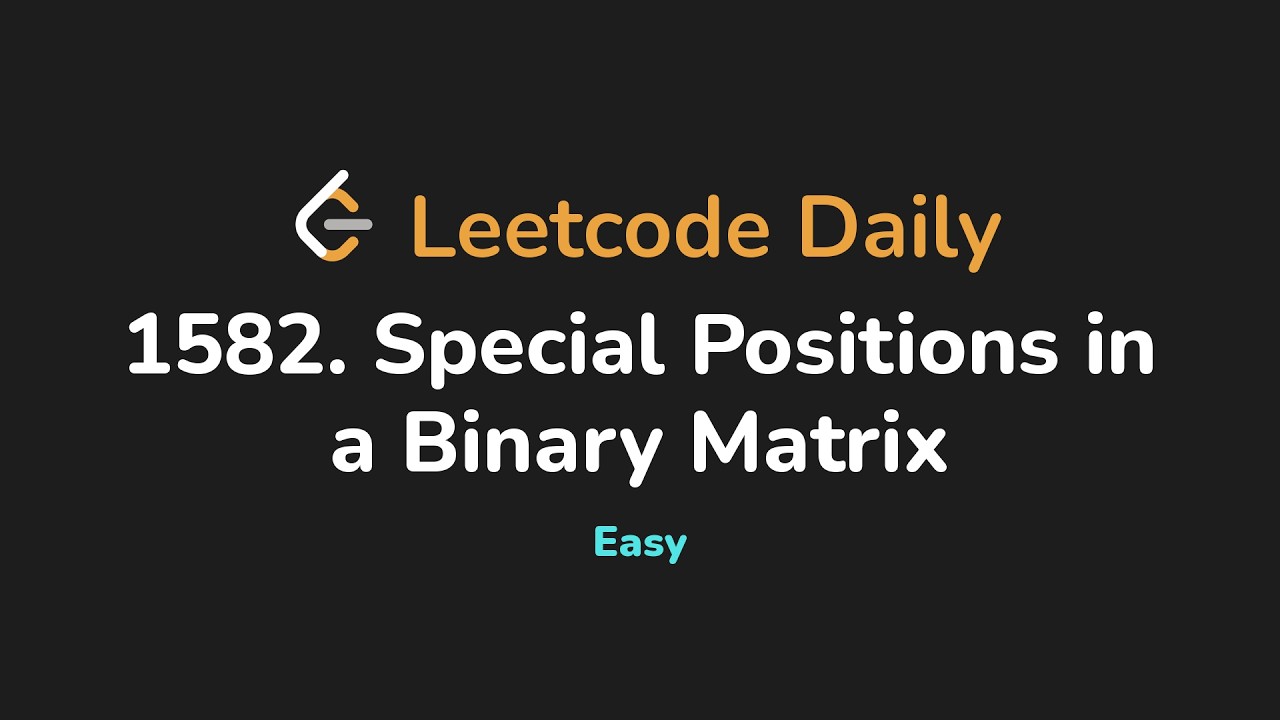 1582. Особые позиции в бинарной матрице | Leetcode Daily - Python