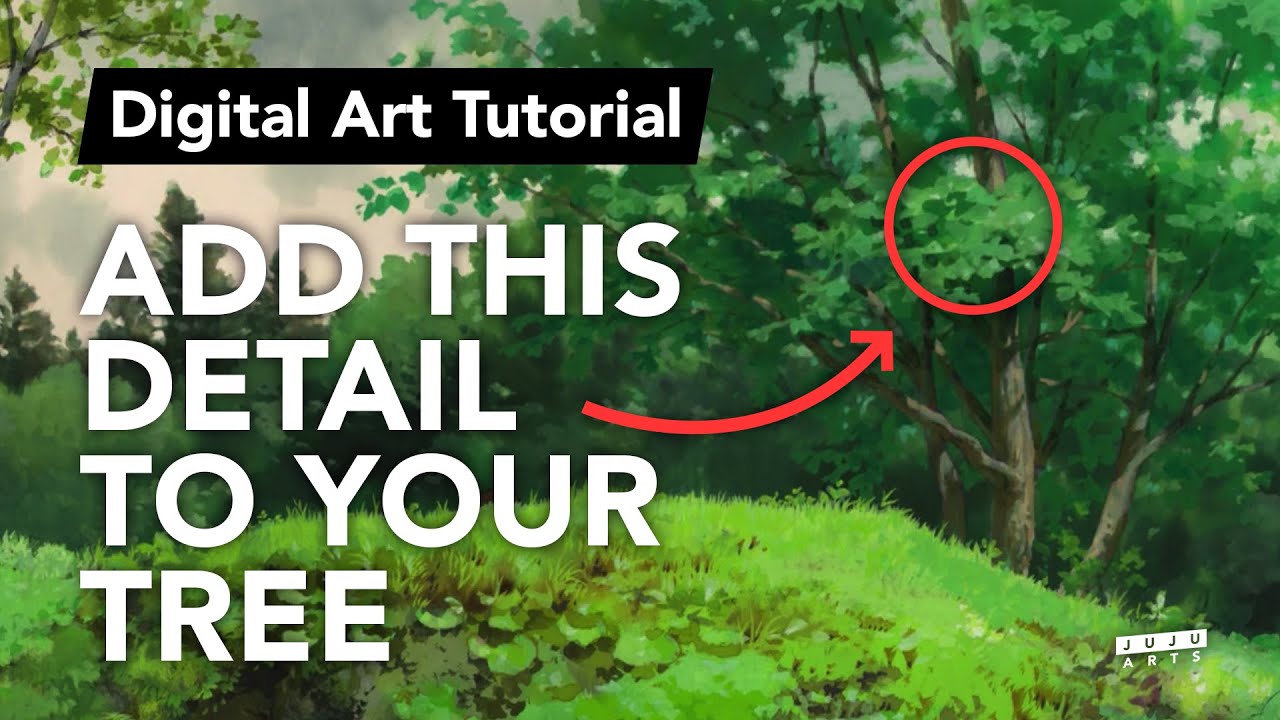 How to make Anime-Style Tree | Digital Art Tutorial