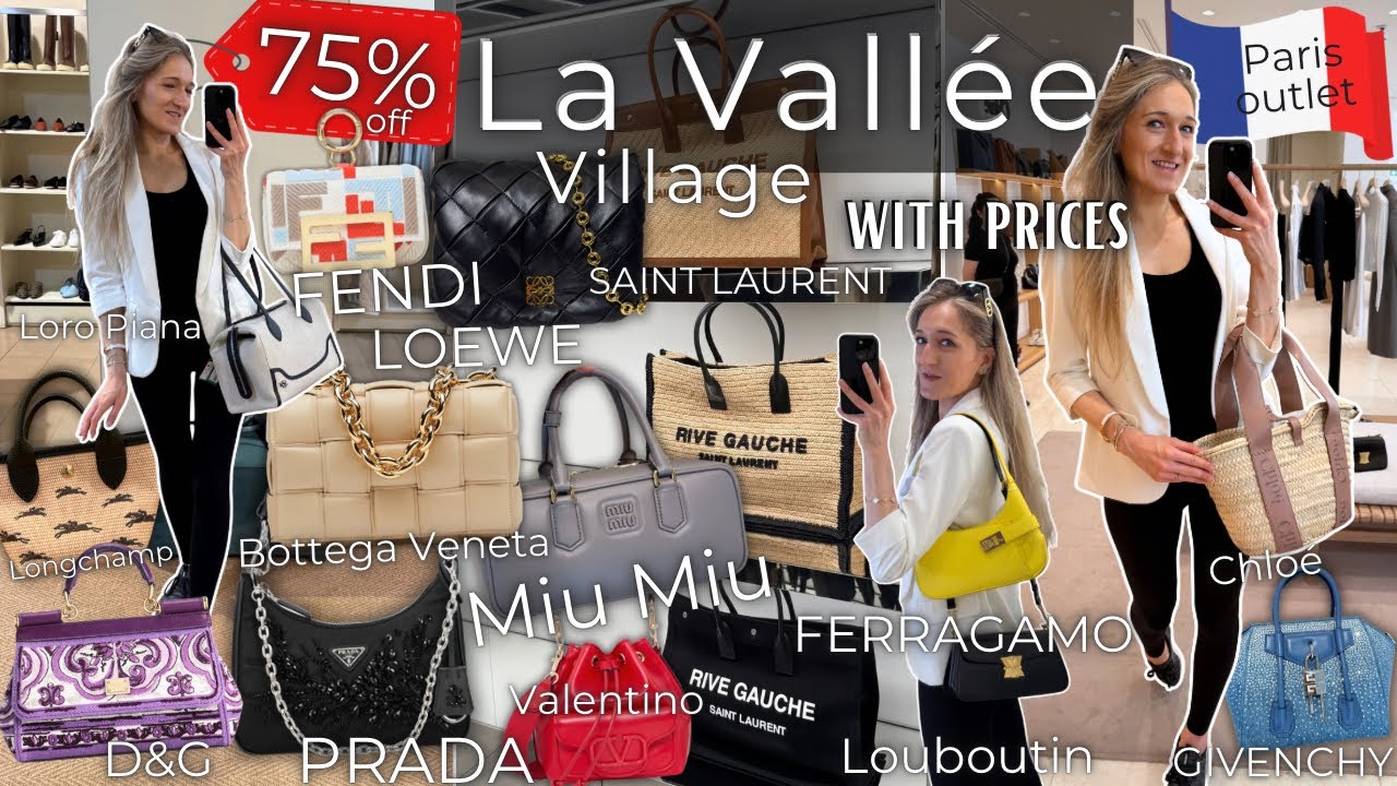 OUTLET VLOG🛍️ La Vallée Village outlet 75% off FENDI, BOTTEGA, MIU MIU, SAINT LAURENT, LOEWE, PRADA 