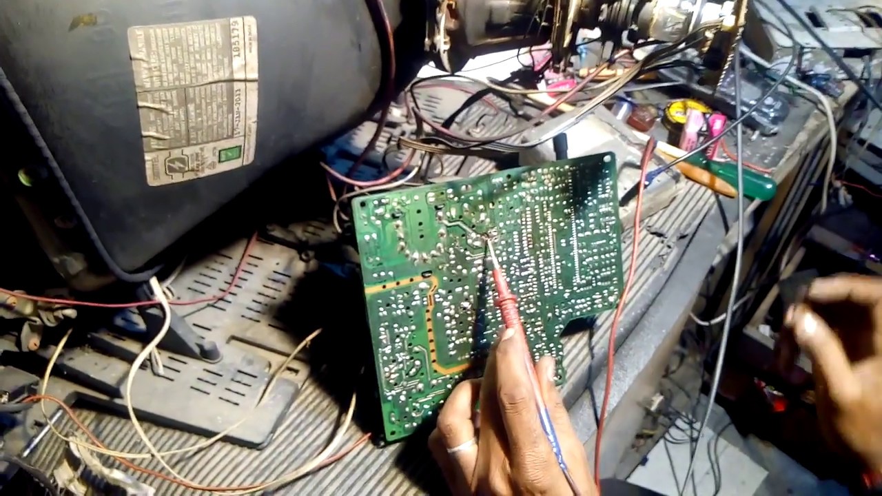 CRT TV power light blinking no screen