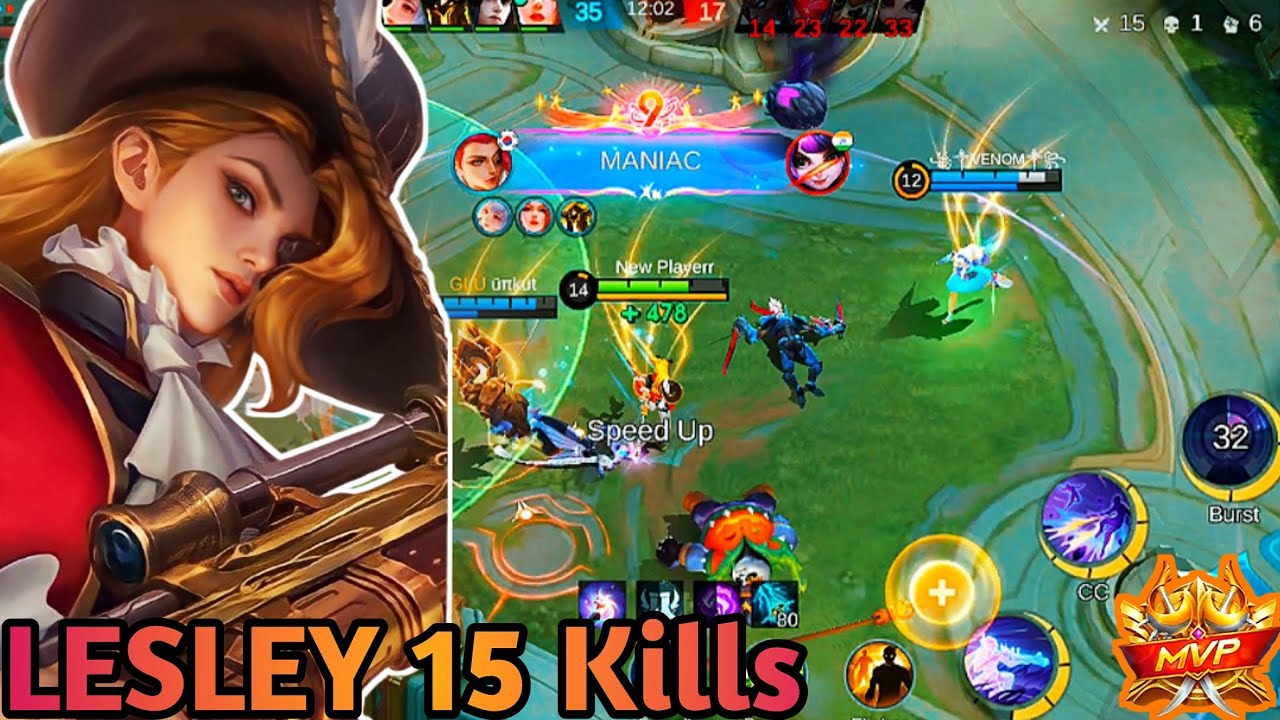 15 Kills + Maniac!! Lesley Legendary & MVP Gameplay | MLBB 5v5